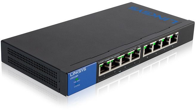 Linksys SMB LGS108P 8port GbE LAN 4x POE+ port nem menedzselhető asztali Switch
