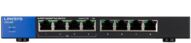 Linksys SMB LGS108P 8port GbE LAN 4x POE+ port nem menedzselhető asztali Switch