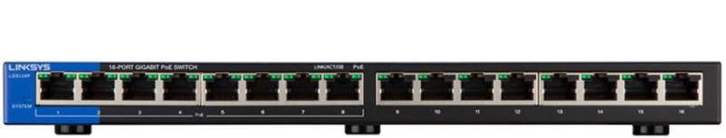 Linksys SMB LGS116P 16port POE+ 10/100/1000Mbps LAN nem menedzselhető asztali Switch