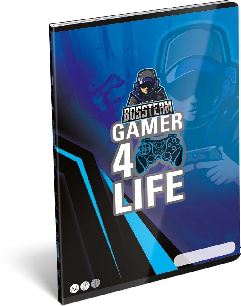 Lizzy Bossteam Gamer 4Life 22961701 FSC A4 40 lapos tűzött kockás füzet