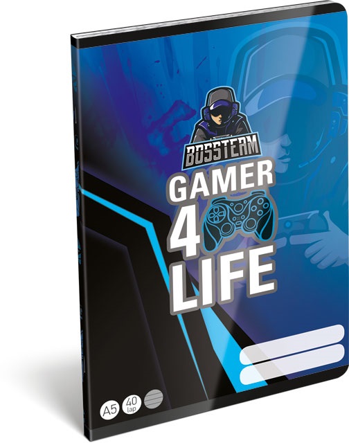 Lizzy Bossteam Gamer 4Life 22968001 FSC A5 40 lapos tűzött vonalas füzet