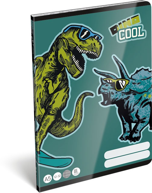 Lizzy Dino Cool 22967099 FSC A5 12-32 tűzött vonalas füzet