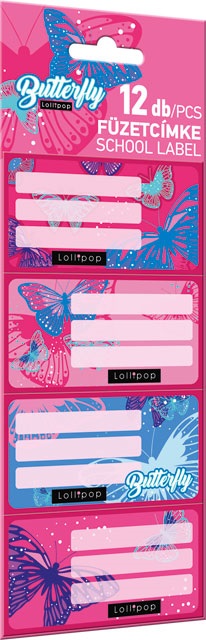 Lizzy Lollipop Butterfly 22973215 12 db-os FSC füzetcímke