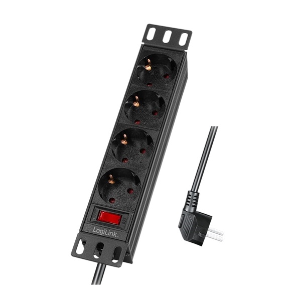 Logilink PDU4B01 10" PDU 4 utas német aljzat, kapcsolóval