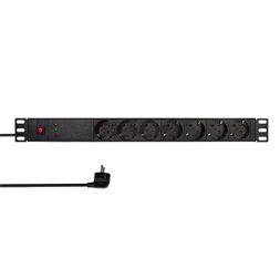 Logilink PDU7C02 19" PDU 7 utas német aljzat, vonalszűrővel és túlterhelés elleni védelemmel