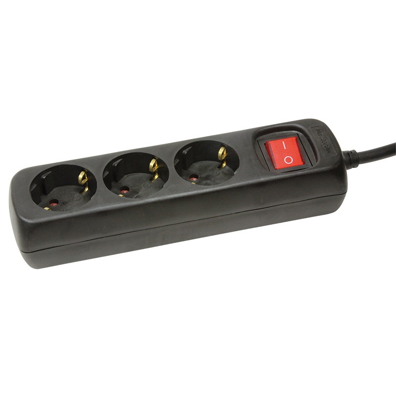 Logilink LPS206B 3-as csatlakozó elosztó, 1.4 m, fekete