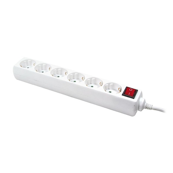 Logilink LPS202 6-os hosszabbító + kapcsoló, 6x CEE 7/3, 1,5 m, fehér