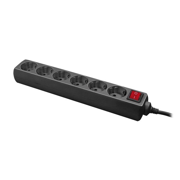 Logilink LPS202B 6-os hosszabbító + kapcsoló, 6x CEE 7/3, 1,5 m, fekete