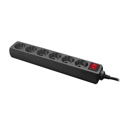 Logilink LPS202B 6-os hosszabbító + kapcsoló, 6x CEE 7/3, 1,5 m, fekete