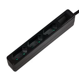 Logilink LPS229B Aljzat 3-as, 3x CEE 7/16, vékony, 1,5 m, fekete