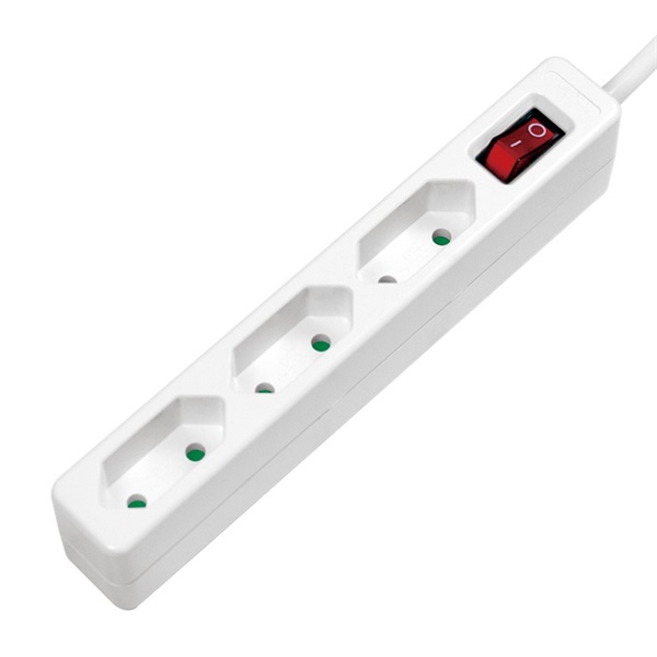 Logilink LPS230 Aljzat 3-as + kapcsoló, 3x CEE 7/16, 1,5 m, fehér