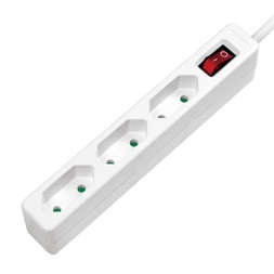 Logilink LPS230 Aljzat 3-as + kapcsoló, 3x CEE 7/16, 1,5 m, fehér