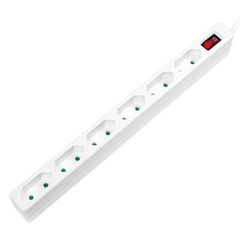 Logilink LPS232 Aljzat 6-os + kapcsoló, 6x CEE 7/16, vékony, 1,5 m, fehér