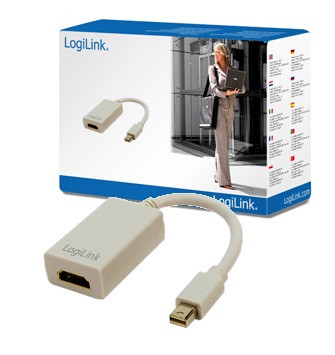 LogiLink CV0036A fehér mini DisplayPort apa > HDMI anya