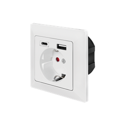 Logilink PA0262 Fali aljzat, 1x CEE 7/3, 1x USB-A, 1x USB-C