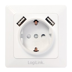 Logilink PA0162 Fali aljzat, 1x CEE 7/3, 2x USB-A