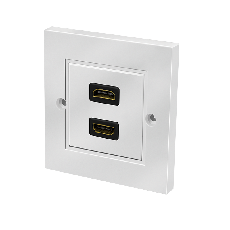 Logilink AH0018 HDMI fali lemez csatlakozóval HDMI aljzat, 2 port, fehér