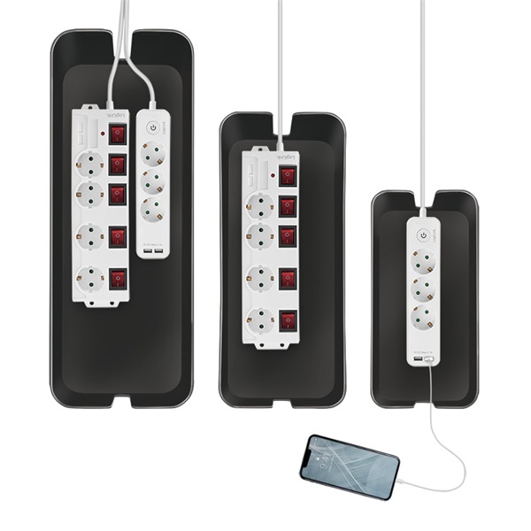 Logilink KAB0077 Kábeldoboz készlet, 3 méret, fekete