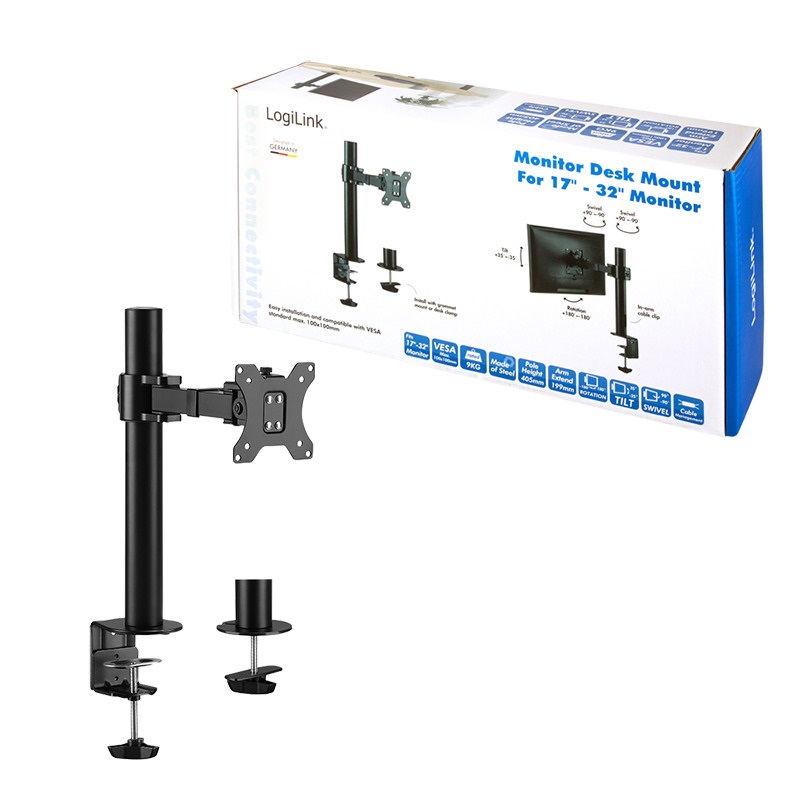 Logilink BP0104 Monitortartó, 17-32", acél, 199 mm karhossz