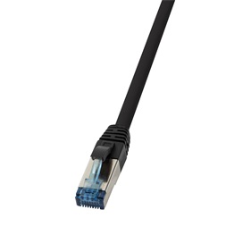 Logilink CQ6095S Patch kábel, PUR, Cat.6A, S/FTP, fekete, 10 m