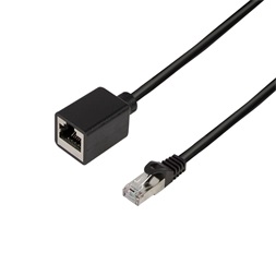Logilink CQX053S Patch kábelhosszabbító prémium, Cat.6A, S/FTP, fekete, 2 m