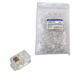 Logilink MP0017 RJ10 moduláris csatlakozó, 4P4C, árnyékolatlan, 100 db