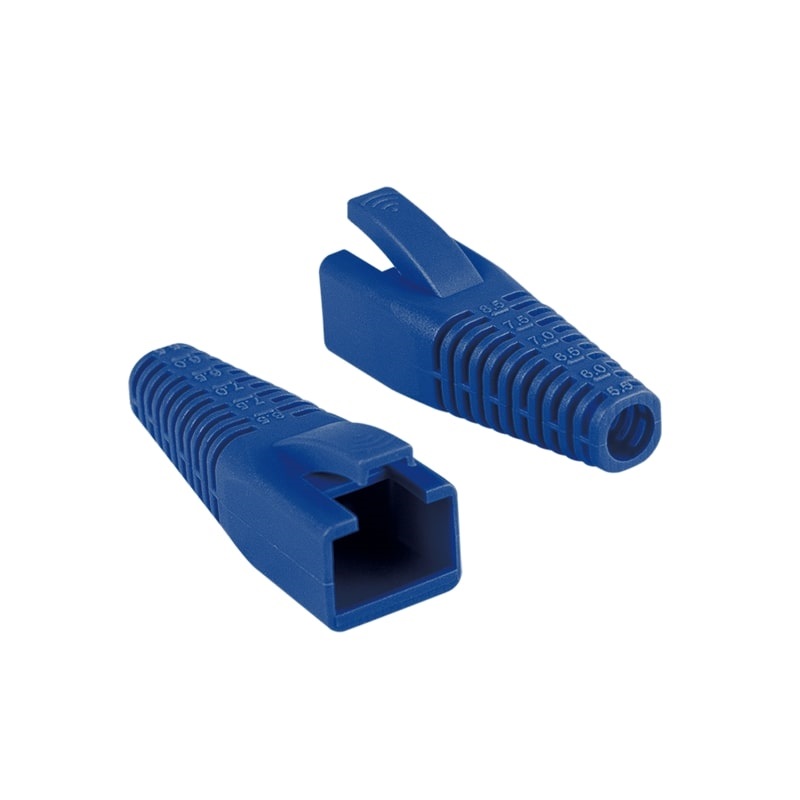 Logilink MP0059 RJ45 dugós feszültségmentesítő bakancs, vágható, 5,5 5,8 mm, kék, 50 db.