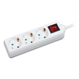 Logilink LPS206 Shuko 3-as csatlakozó elosztó, 45 elforgatott, 1.4 m, IP20, fehér