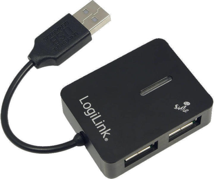 Logilink UA0139 "Smile" USB 2.0 4 portos hub, fekete
