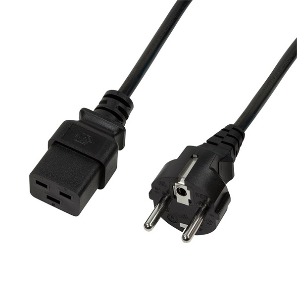Logilink CP153 Tápkábel, CEE 7/7 (90 ) az IEC C19 szerint, fekete, 3 m