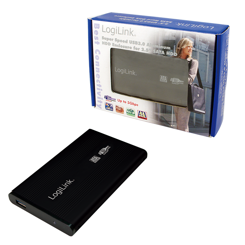 LogiLink UA0106 Szuper sebességű USB 3.0-ás alumínum HDD ház 2.5”-os SATA HDD-hez