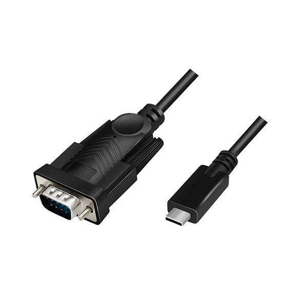 Logilink AU0051A USB 2.0 Type-C kábel, USB-C/M   DB9/M, soros, fekete, 1,2 m