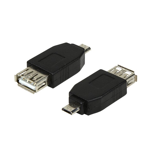 Logilink AU0029 USB 2.0 adapter, Micro-USB/M-USB-A/F, fekete