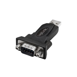 Logilink AU0002F USB 2.0 adapter, USB-A/M   DB9/M (RS232), Win 11, fekete