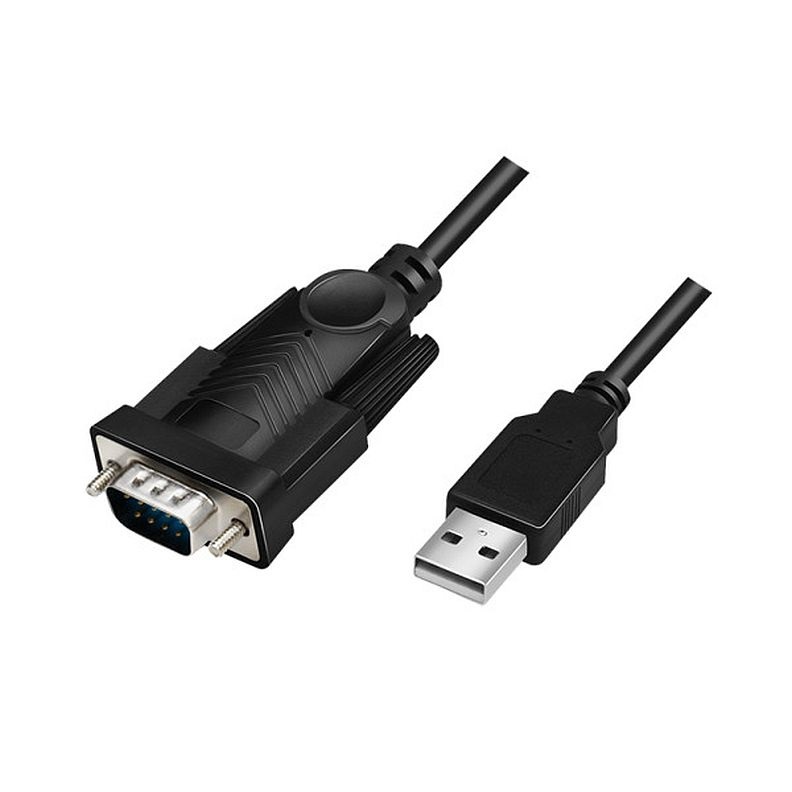 Logilink AU0048A USB 2.0 kábel, USB-A/M-DB9/M, soros, fekete, 1,5 m