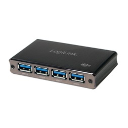 Logilink UA0282 USB 3.0 HUB 4-port, alumínium, tápegységgel együtt