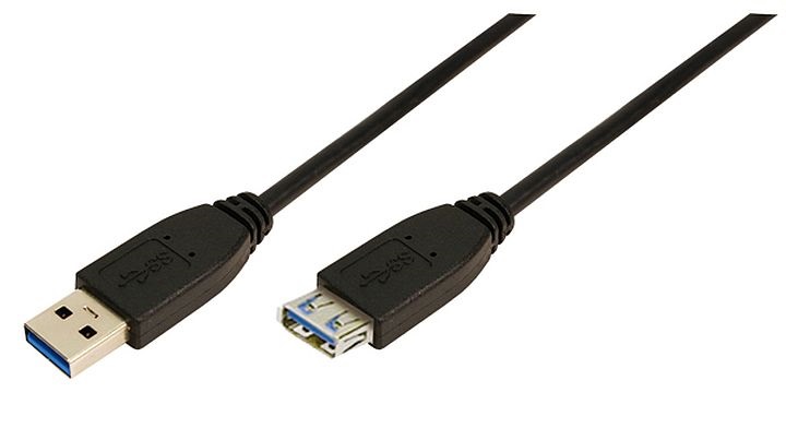 Logilink CU0041 USB 3.0 Hosszabbító kábel A típus>A típus, fekete 1m