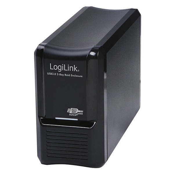 Logilink UA0154A USB 3.0 KÉT HELYES RAID ház 2x 3,5" S-ATA merevlemezhez, alumínium, fekete