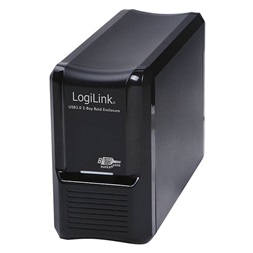 Logilink UA0154A USB 3.0 KÉT HELYES RAID ház 2x 3,5" S-ATA merevlemezhez, alumínium, fekete
