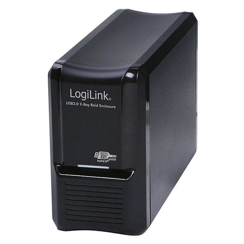 Logilink UA0154A USB 3.0 KÉT HELYES RAID ház 2x 3,5" S-ATA merevlemezhez, alumínium, fekete