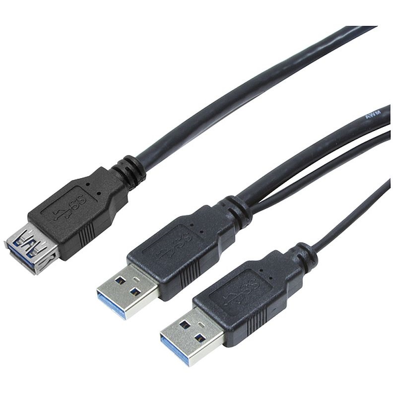 Logilink CU0070 USB 3.0 Y tápkábel, 0,3 m