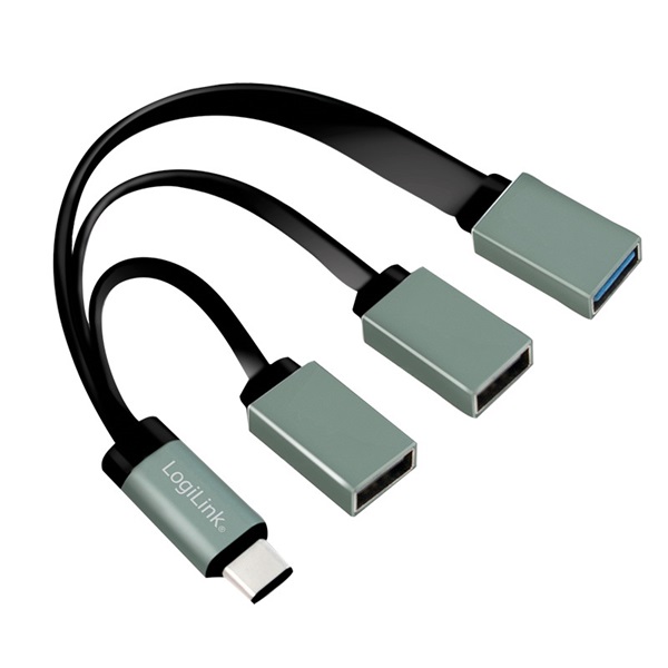 Logilink UA0315 USB-C hub, 2x USB 2.0 AF + 1x USB 3.0 AF