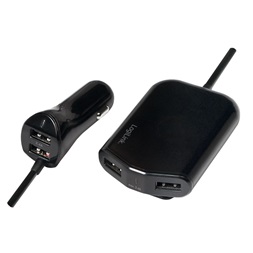 Logilink PA0149 USB autós töltő első és hátsó üléshez, 2x2 USB port, 2x 1