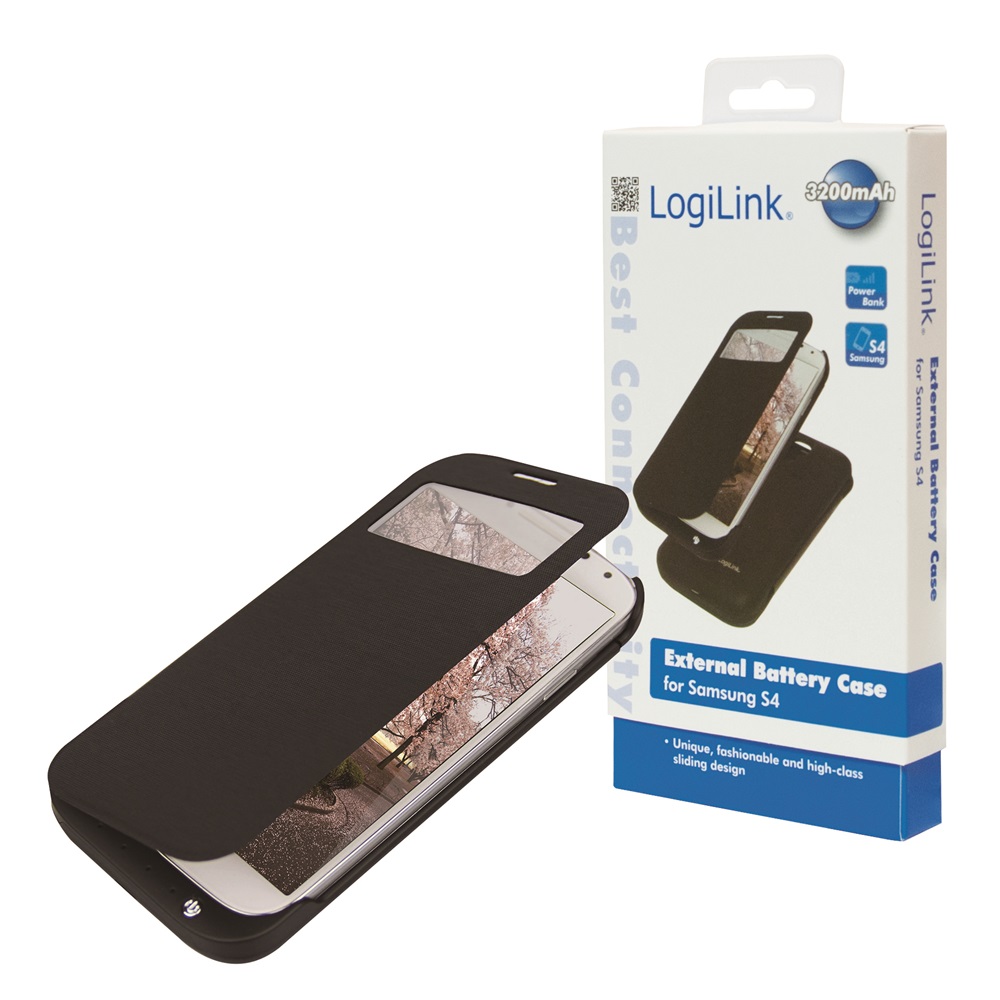 Logilink PA0072 Védotok Samsung S4 telefonhoz beépített akkumulátorral (3200 mAh)