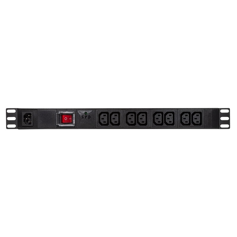 Logilink PDU8A02 19" PDU 8-as IEC320 C13, túlfeszültség-védelemmel és kapcsolóval