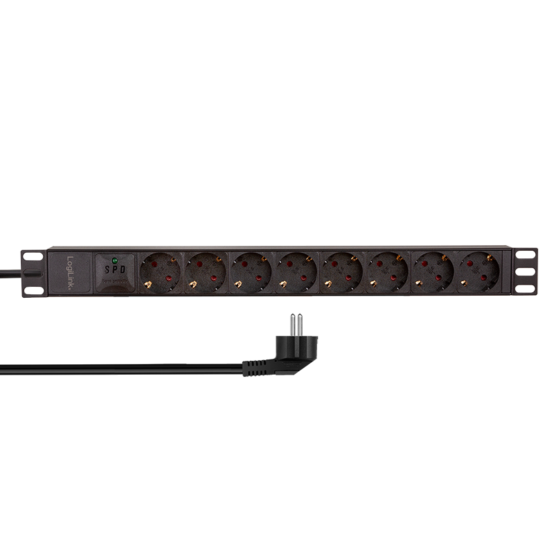 Logilink PDU8C04 19" PDU 8-utas, túlfeszültség-védelemmel