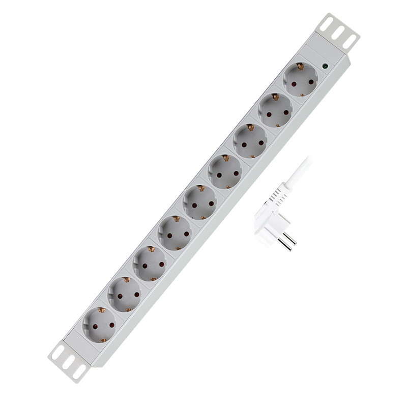 Logilink PDU9C05 19" PDU 9 utas német aljzat, világosszürke