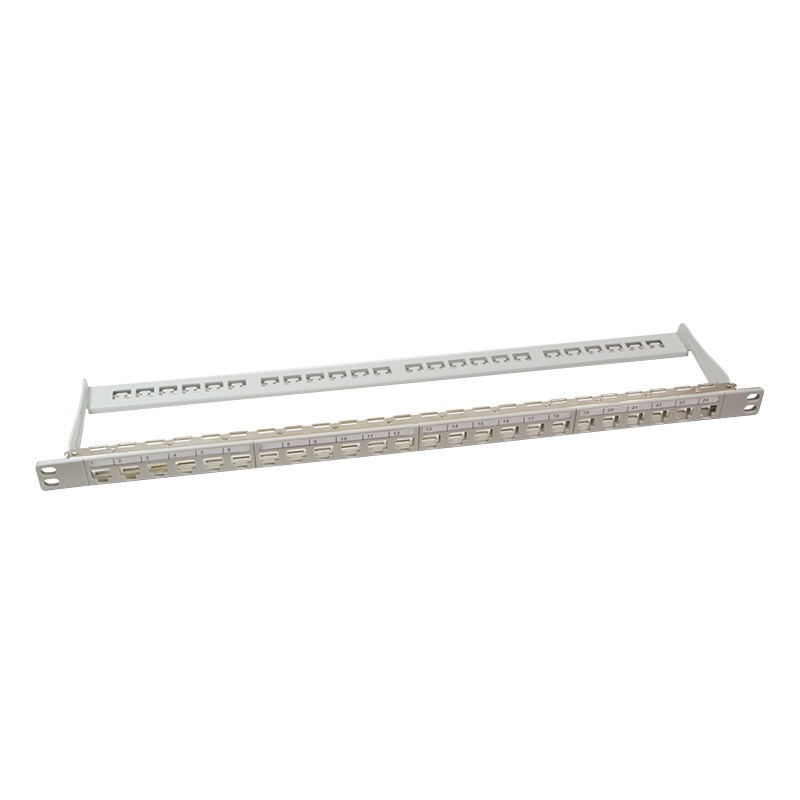 Logilink NK4039 19" Patch panel 24 Keystone jack csatlakozóhoz, 0,5U, szürke
