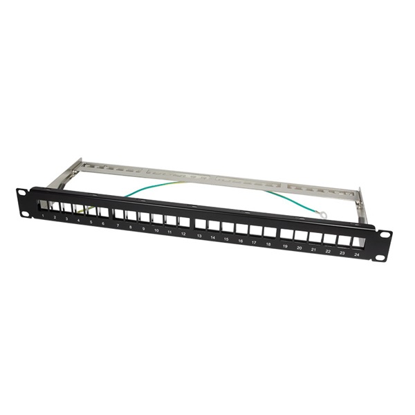 Logilink NK4042 19" Patch panel 24 Keystone jack csatlakozóhoz, 1U, fekete