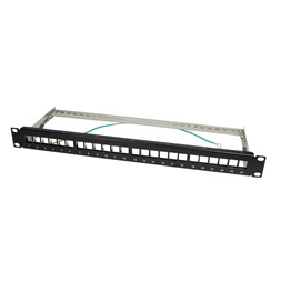 Logilink NK4042 19" Patch panel 24 Keystone jack csatlakozóhoz, 1U, fekete